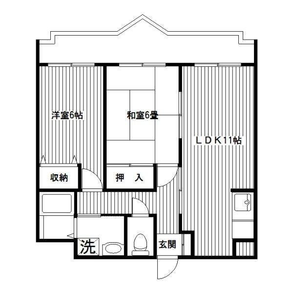 【横浜市港北区篠原町のマンションの間取り】