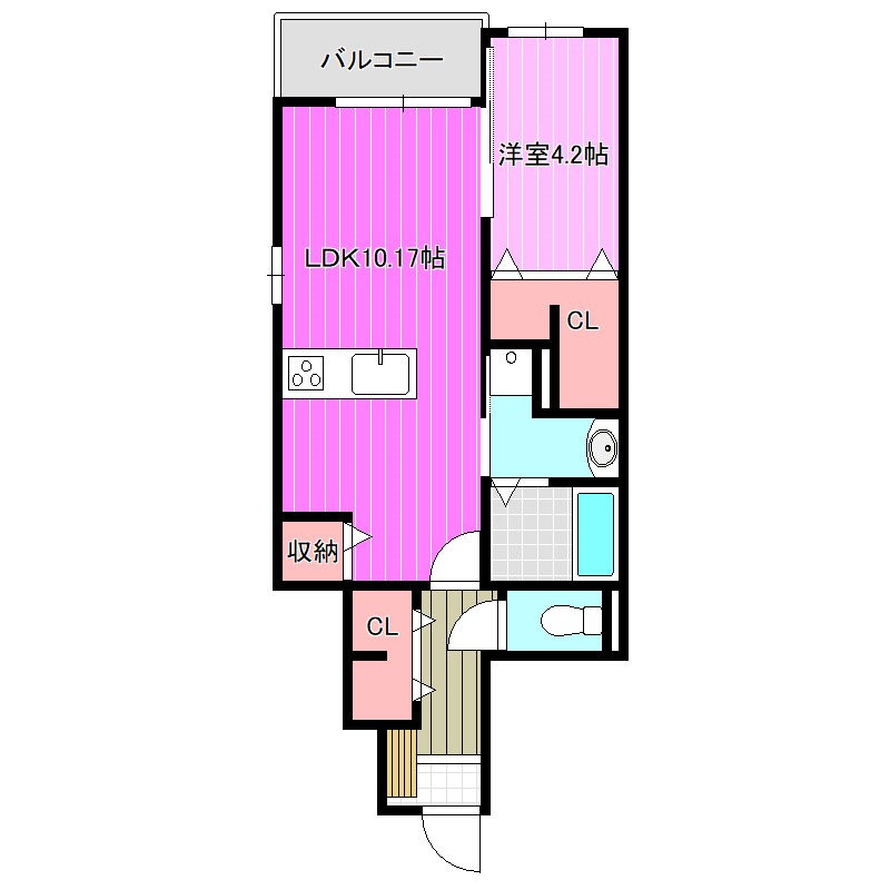 橿原市高殿町のアパートの間取り