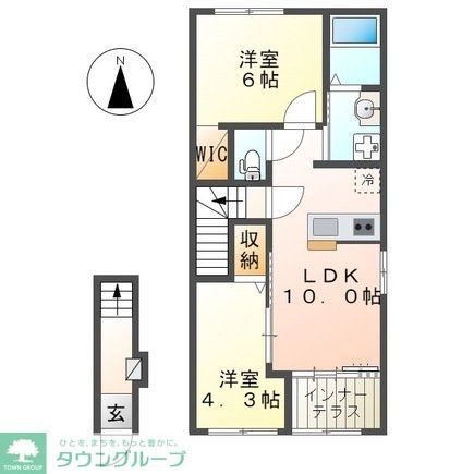 海老名市中新田のアパートの間取り