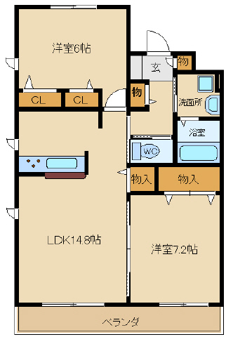 姫路市南畝町のマンションの間取り