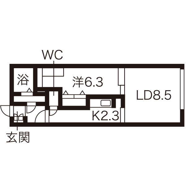 石狩郡当別町末広のマンションの間取り