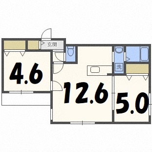 札幌市中央区南十四条西のマンションの間取り