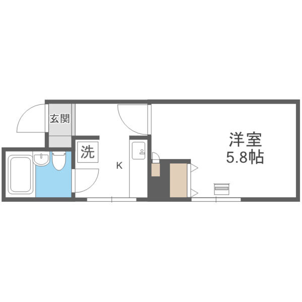 夕張市南清水沢のマンションの間取り