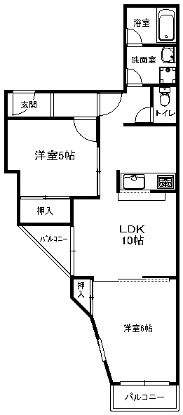 箕面桜コーポの間取り