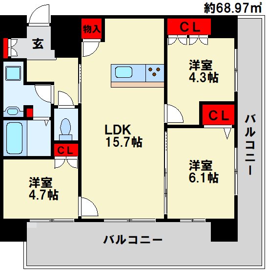 クラシオン社ノ木の間取り