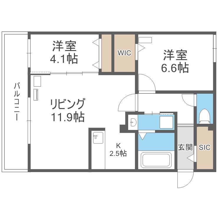 ラグナベルデ北郷(LAGUNA VERDE北郷)の間取り