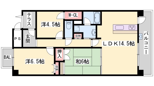 たつの市龍野町富永のマンションの間取り