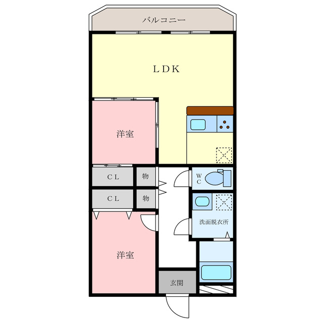 徳島県阿南市津乃峰町長浜（マンション）の賃貸物件の間取り
