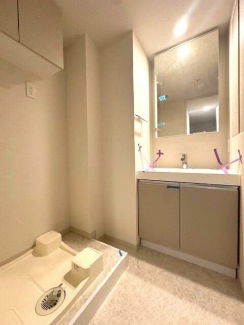 洗面設備　スペースが確保できる洗面所です