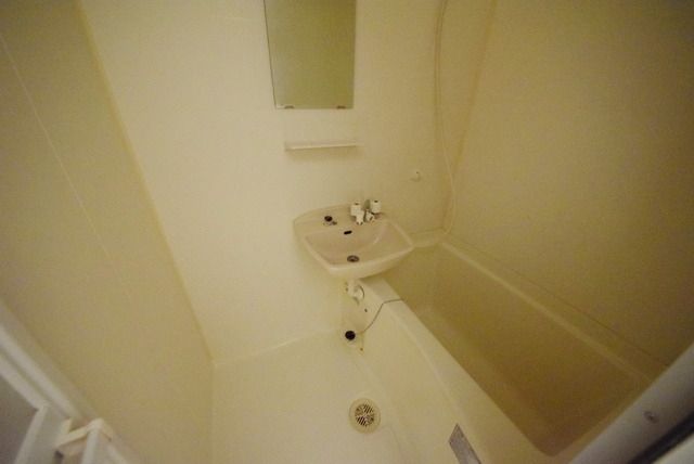 洗面設備　鏡付洗面所です