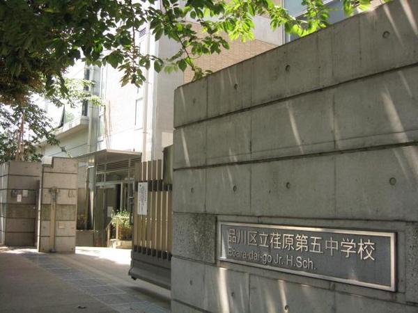 中学校　品川区立荏原第五中学校（中学校）まで637m
