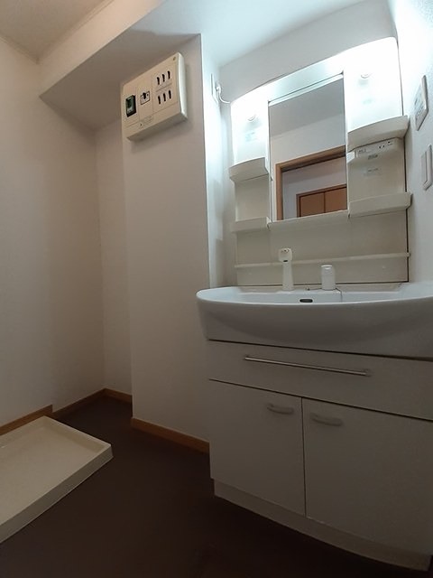 洗面設備　シャワー付き洗面台です。