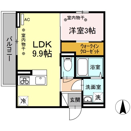 ＪＲ信越本線 直江津駅 徒歩14分 3階建 築6年の間取り写真