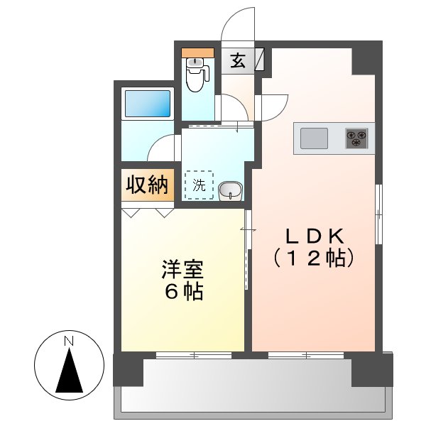 ＪＲ山陽本線 倉敷駅 徒歩16分 10階建 築9年の間取り写真