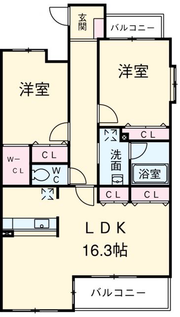 ジュネス城町の間取り写真