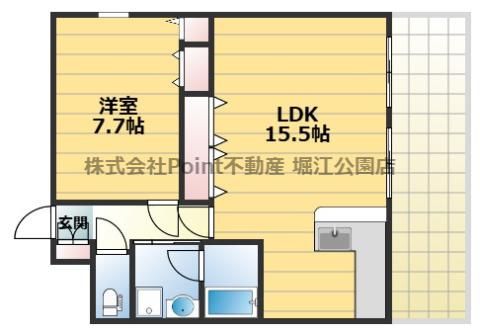 ＪＲ東西線 海老江駅 徒歩6分 9階建 築12年の間取り写真