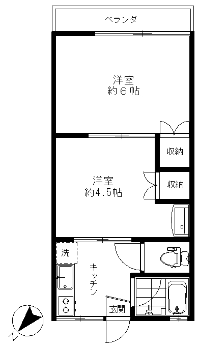 大田区大森西のアパートの間取り