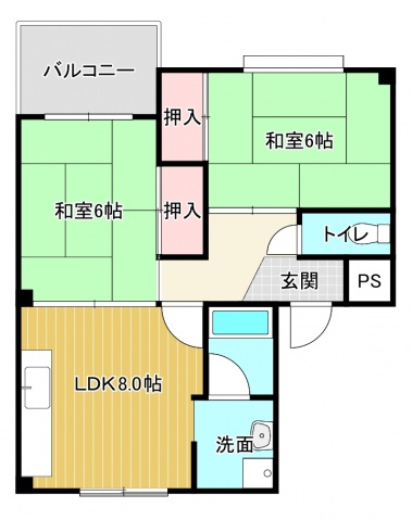 堺市堺区一条通のマンションの間取り