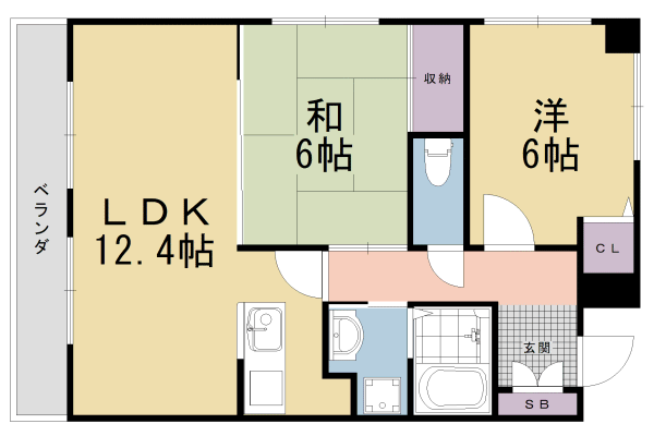 京都市右京区嵯峨苅分町のマンションの間取り