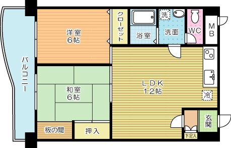 ハニーハイツ三萩野の間取り