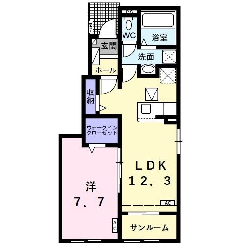 大垣市河間町のアパートの間取り