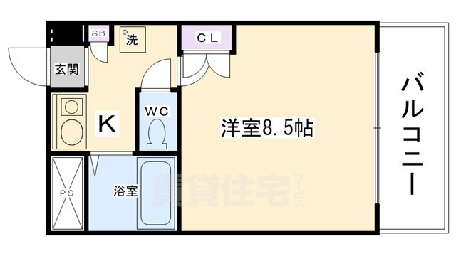 京都市中京区橋西町のマンションの間取り