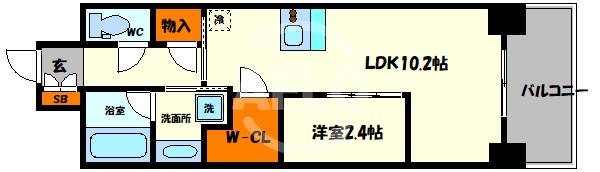 大阪市中央区北久宝寺町のマンションの間取り