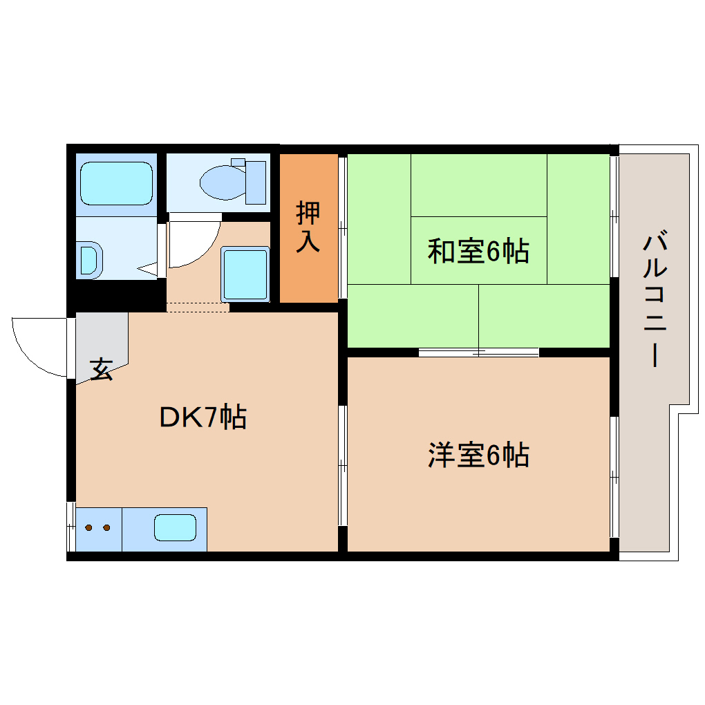 生駒郡三郷町立野北のアパートの間取り