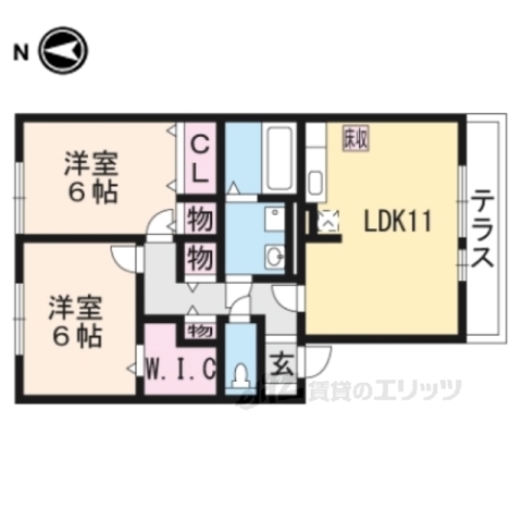 【高島市今津町大供のアパートの間取り】