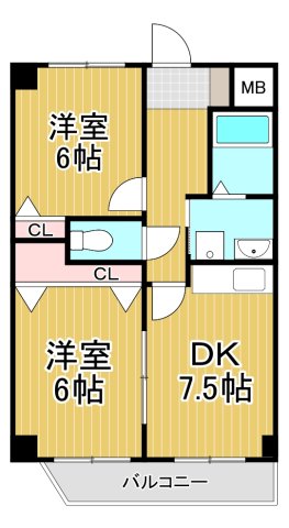 西宮市上大市のマンションの間取り