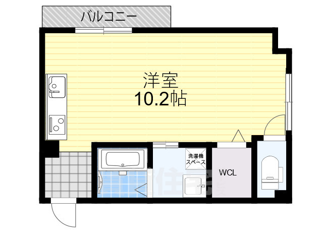 大阪市阿倍野区北畠のマンションの間取り