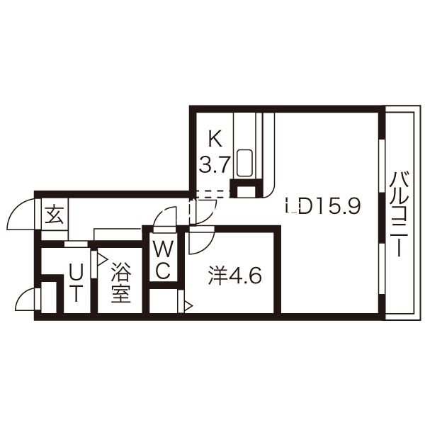 札幌市北区あいの里三条のマンションの間取り