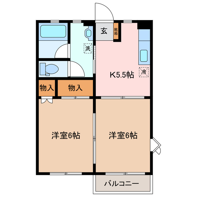 津市白塚町のアパートの間取り