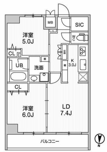 台東区清川のマンションの間取り