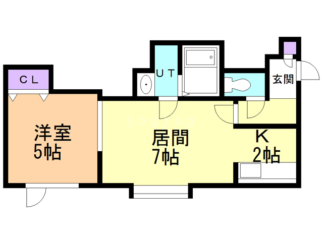 札幌市北区太平五条のアパートの間取り