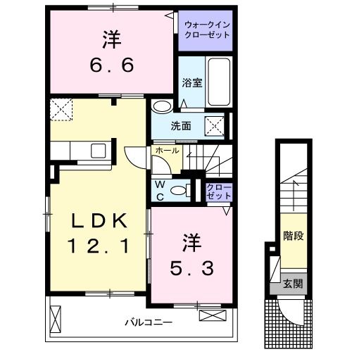 【太田市寺井町のアパートの間取り】