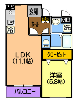 パピーズ水前寺の間取り