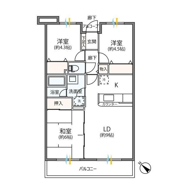 ピースフルタウン栗木台の間取り