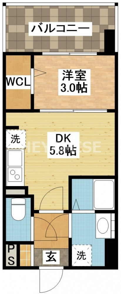 【長崎市中園町のマンションの間取り】