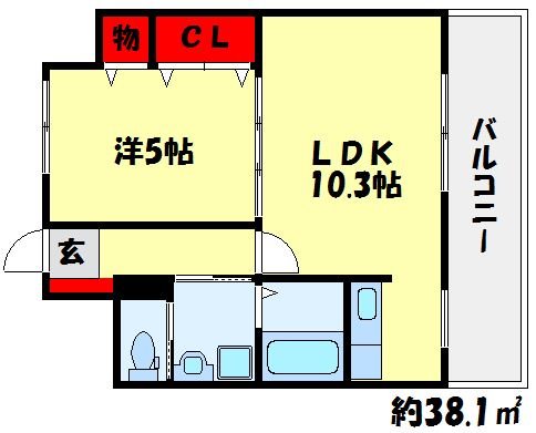 福岡市中央区鳥飼のマンションの間取り