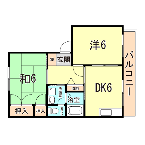 明石市朝霧東町のマンションの間取り