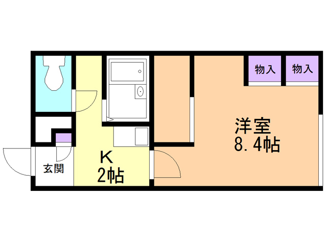 函館市大町のアパートの間取り