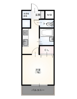 姫路市飾磨区中島のマンションの間取り