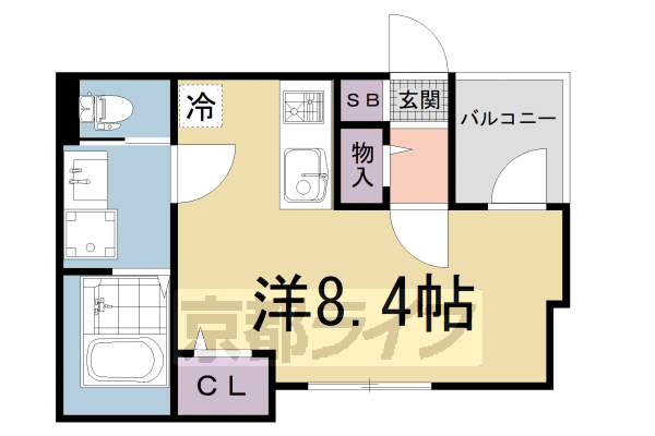 京都市伏見区竹田狩賀町のアパートの間取り