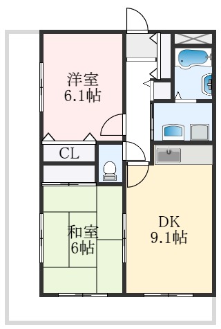 堺市西区浜寺石津町西のマンションの間取り