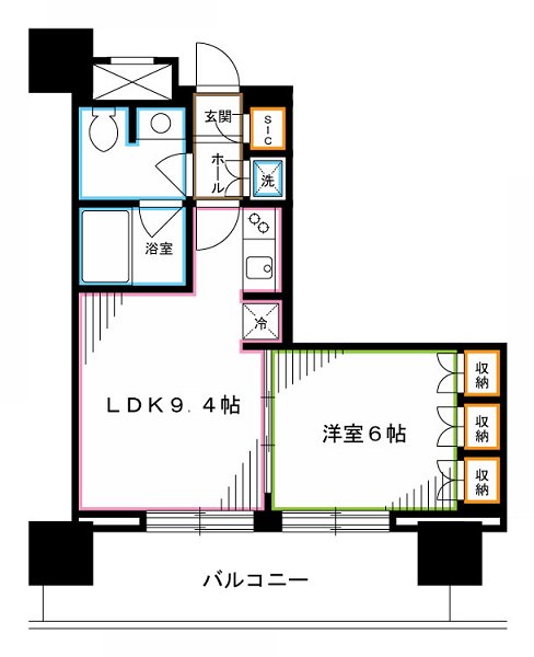 中野区東中野のマンションの間取り