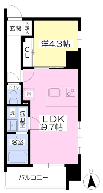 松山市一番町のマンションの間取り