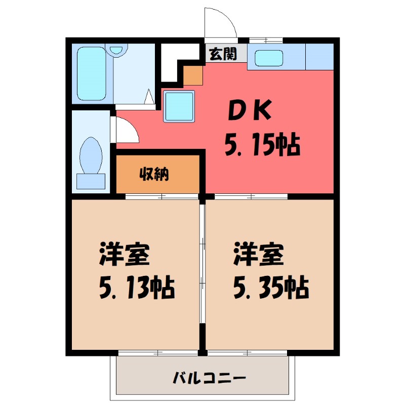 行田市忍のアパートの間取り