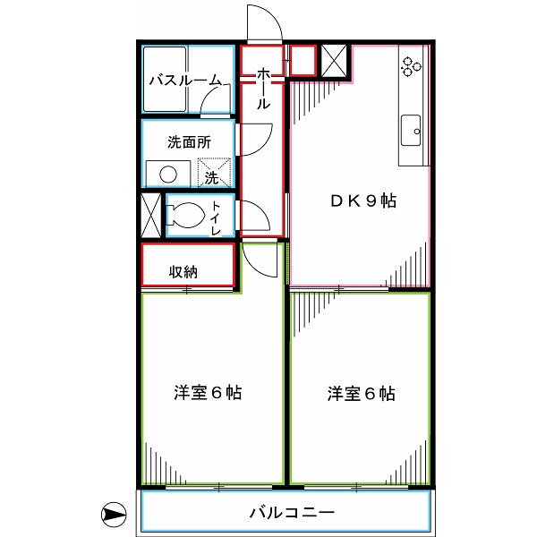 中野区東中野のマンションの間取り