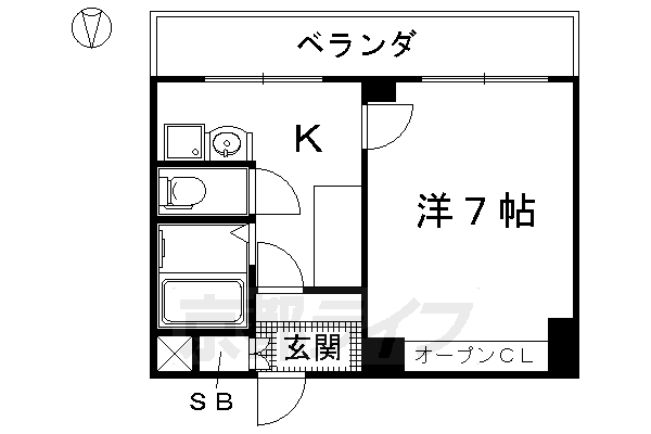 京都市北区紫野下御輿町のマンションの間取り